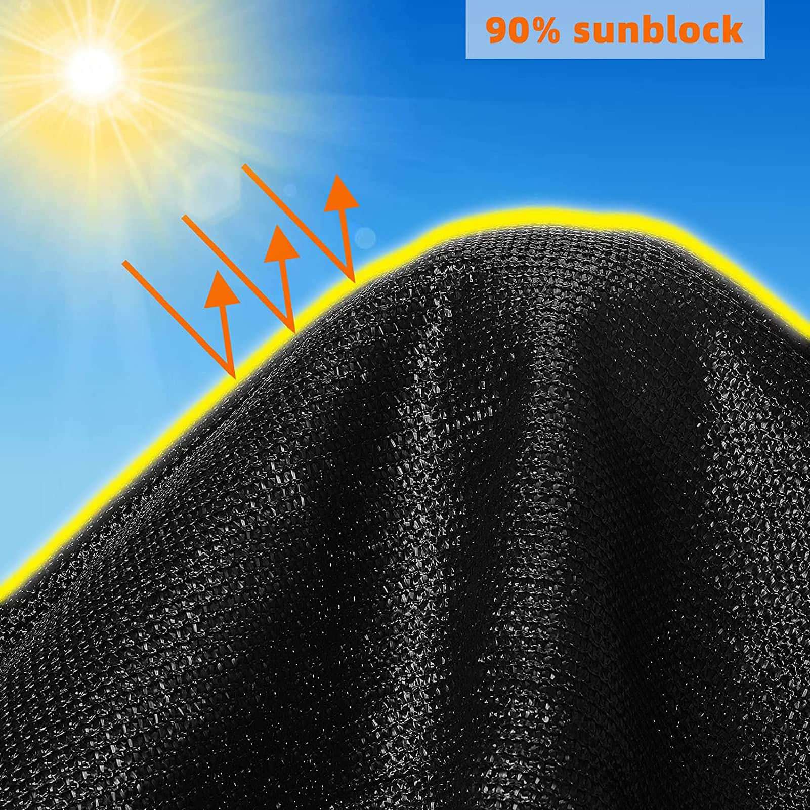 70-80% Black Shade Cloth Net - Breathable Sun Mesh for Outdoor Canopy, Greenhouse & Plant Protection - UV Resistant Shade Fabric for Camping, Garden & Patio (9x10m) - Perfect for Sun Shelters, Backyard Shade & Outdoor Activities