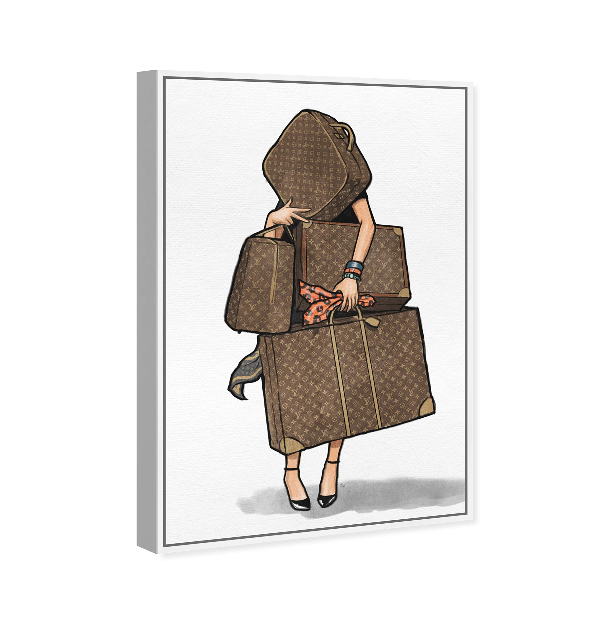 Oliver Gal Artist Co. Modern Canvas Wall Art - Fashion & Glam 'Bags, Bags, Bags' Orange Print - 36x54 Inch Home Decor for Living Room, Bedroom & Bathroom - White & Brown Framed Artwork | Perfect for Contemporary Interior Design & Gift Giving