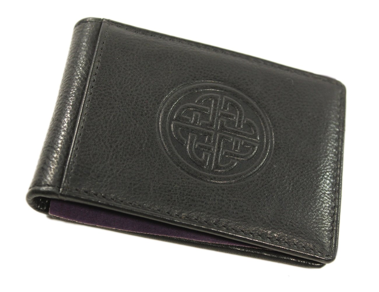 Authentic Irish Leather Money Clip & Bifold Wallet - Handcrafted Celtic Eternity Knot Design - 100% Genuine Leather Made in Ireland - Perfect for St. Patrick's Day Gifts & Irish Heritage Celebrations