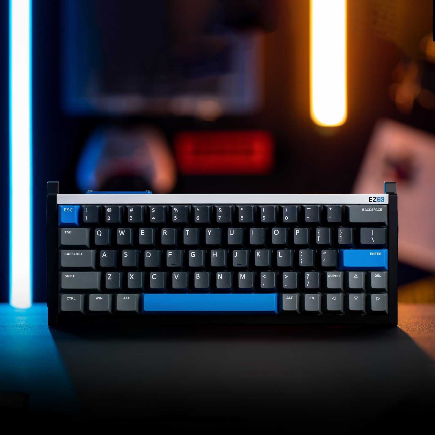 iQunix EZ63 60% RGB Mechanical Gaming Keyboard - 64 Keys with Star Trail Magnetic Switches, Rapid Trigger, Adjustable Actuation, Double Shot PBT Keycaps for Windows & Mac - Perfect for Esports, Gaming & Office Work