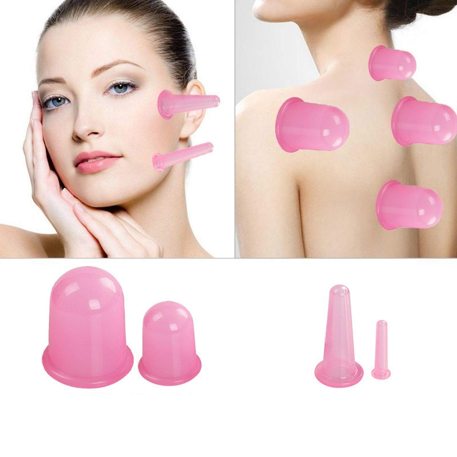 7-Piece Silicone Anti-Cellulite Cupping Therapy Set - Vacuum Massage Cups & Body Roller for Pain Relief, Detox & Skin Tightening - Perfect for Home Spa, Post-Workout Recovery & Relaxation