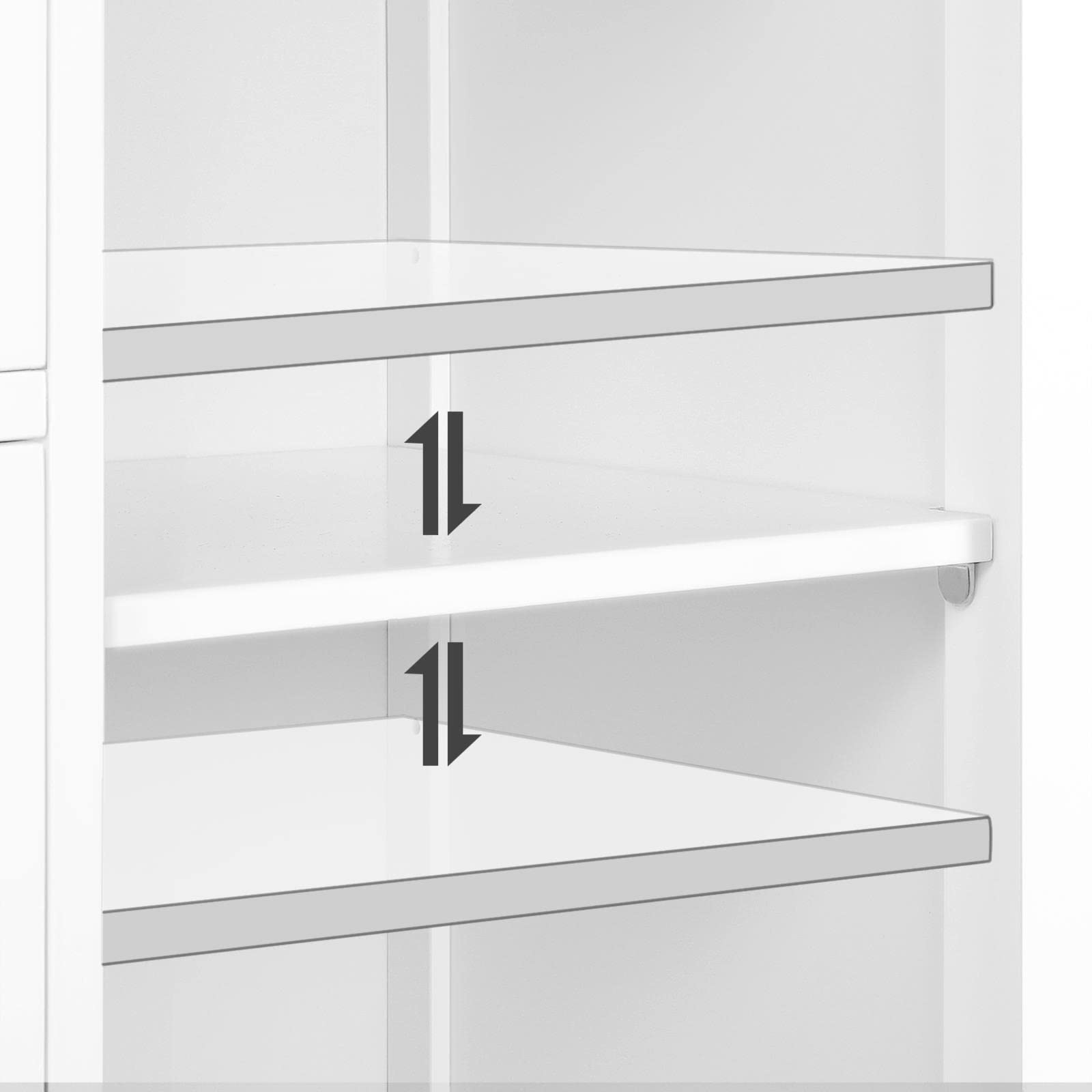 Topeakmart White Freestanding Bathroom Storage Cabinet with 4 Drawers & Door - Organize Living Room, Hallway, or Bedroom - Space-Saving Floor Cabinet for Towels, Toiletries & Home Essentials