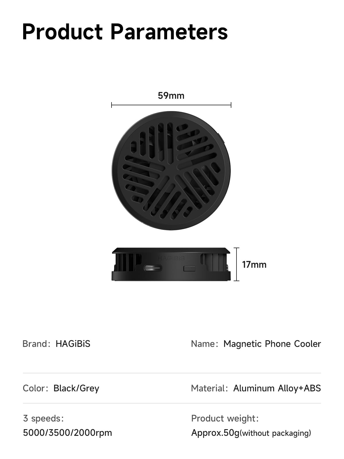 Ultra-Thin Magnetic Phone Cooler with Fan - Portable & Lightweight Cooling Radiator for iPhone 16/15 Pro Max, MagSafe, iPad Pro, Android & Tablets - Perfect for Gaming, Streaming & Overheating Protection (Black)