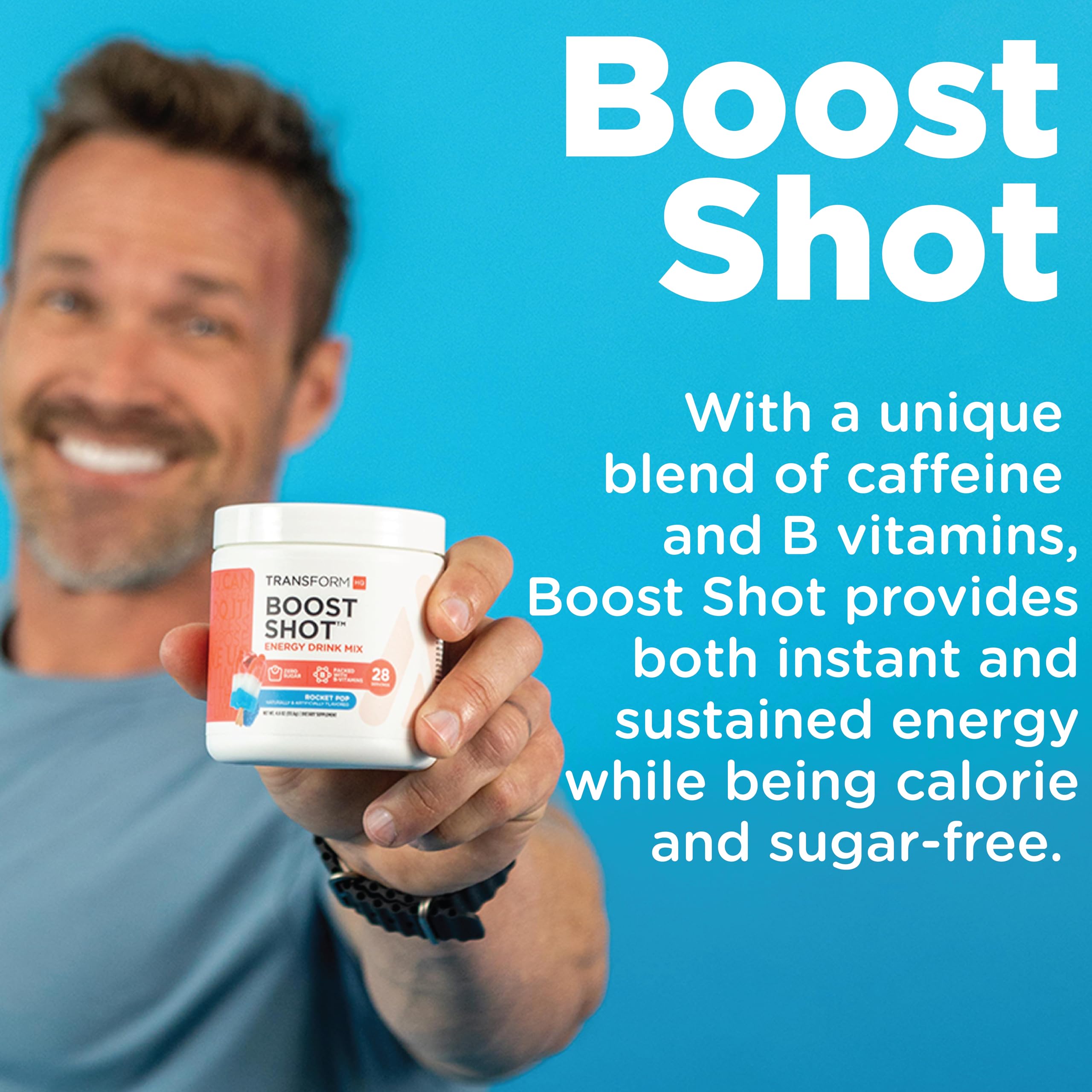 TransformHQ Everyday Boost Shot - 28 Servings Strawberry Lemonade Flavor | Non-GMO, Gluten-Free Energy Supplement | Perfect for Workout Recovery & Morning Energy Boost