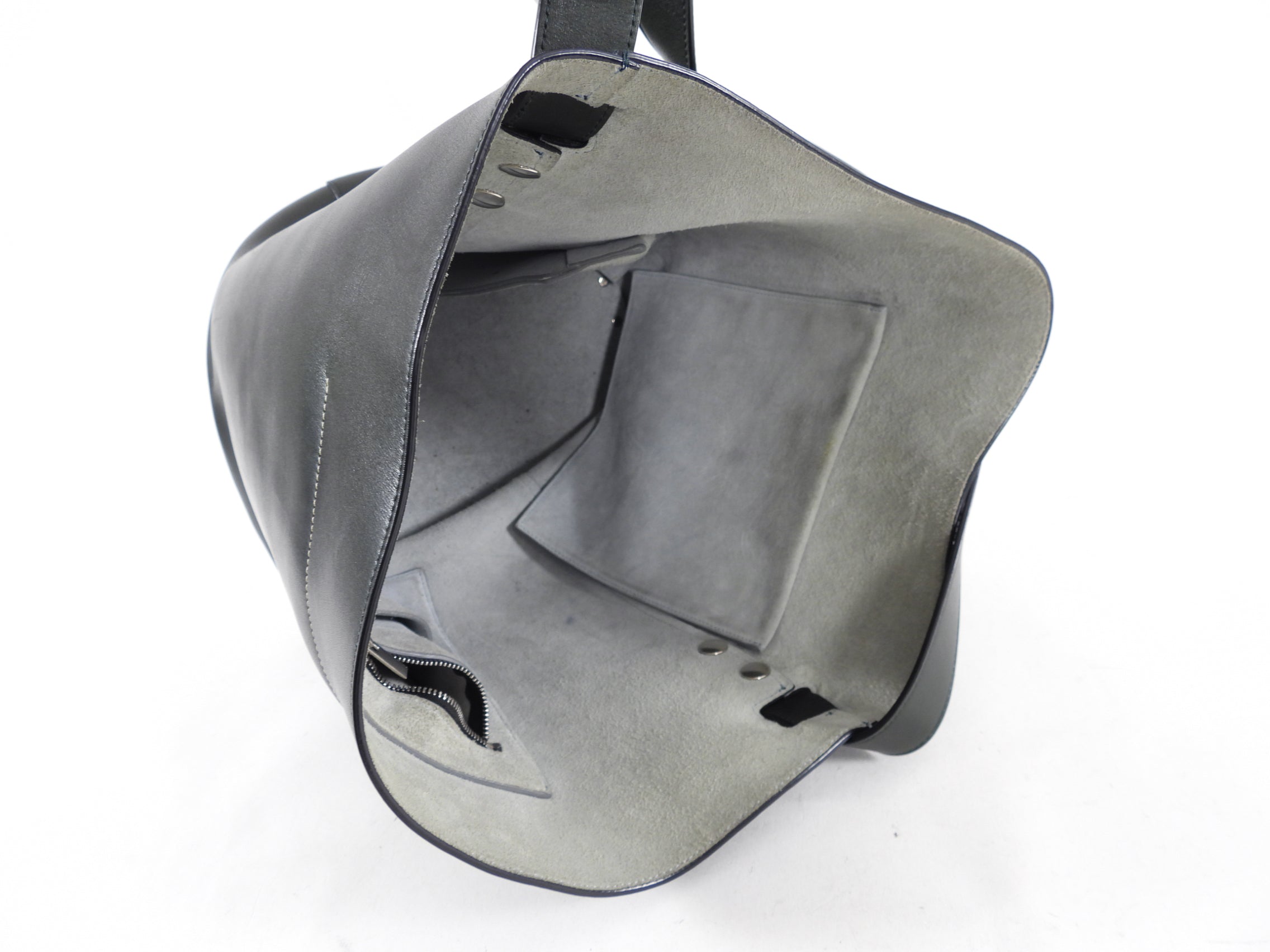 Celine Dark Forest Green Leather Biker Bucket Bag for Women - Stylish Crossbody Handbag for Travel, Work & Everyday Use