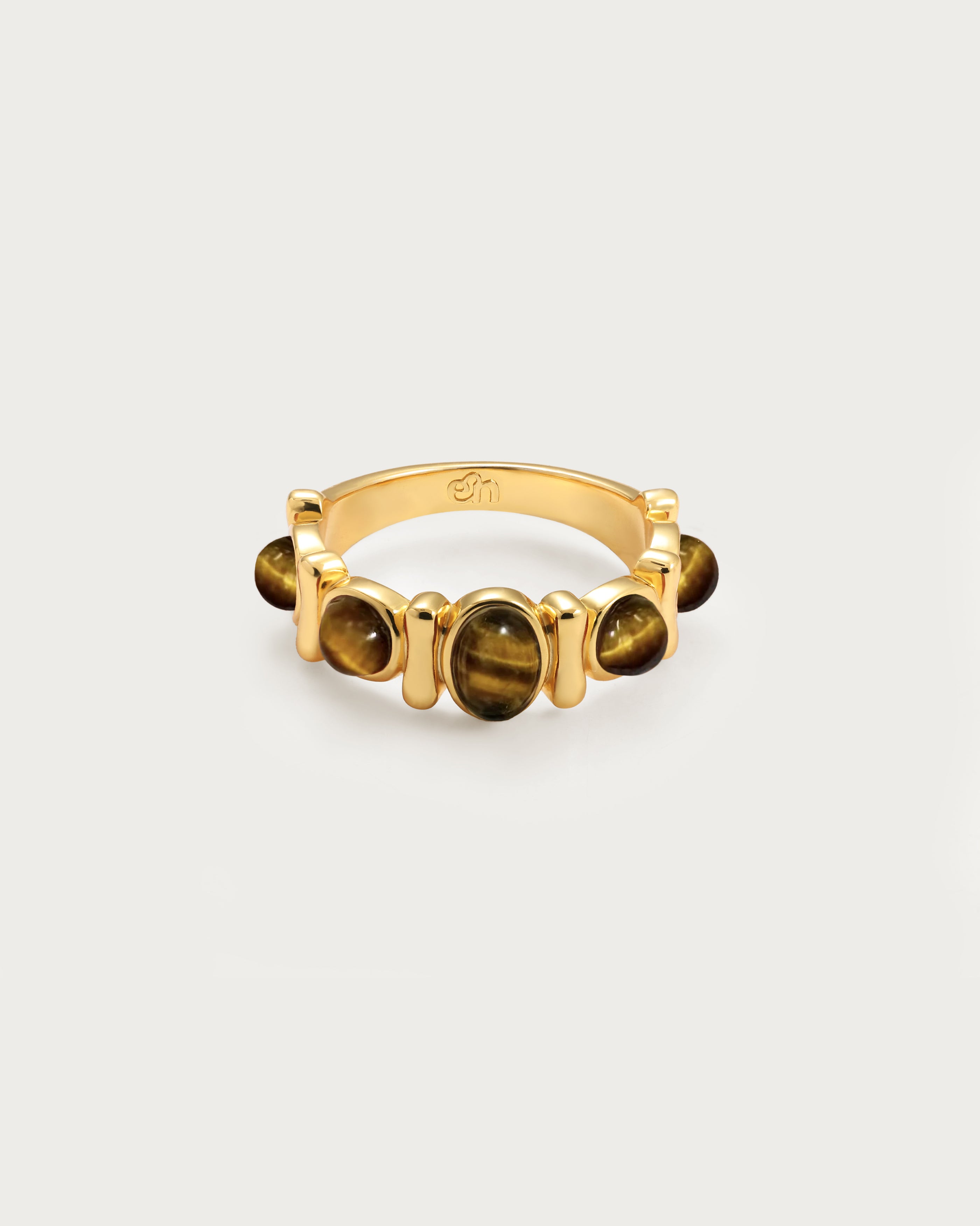Tiger's Eye Band Ring for Men & Women - Natural Stone Adjustable Spiritual Jewelry for Protection & Confidence - Perfect for Meditation, Yoga & Everyday Wear