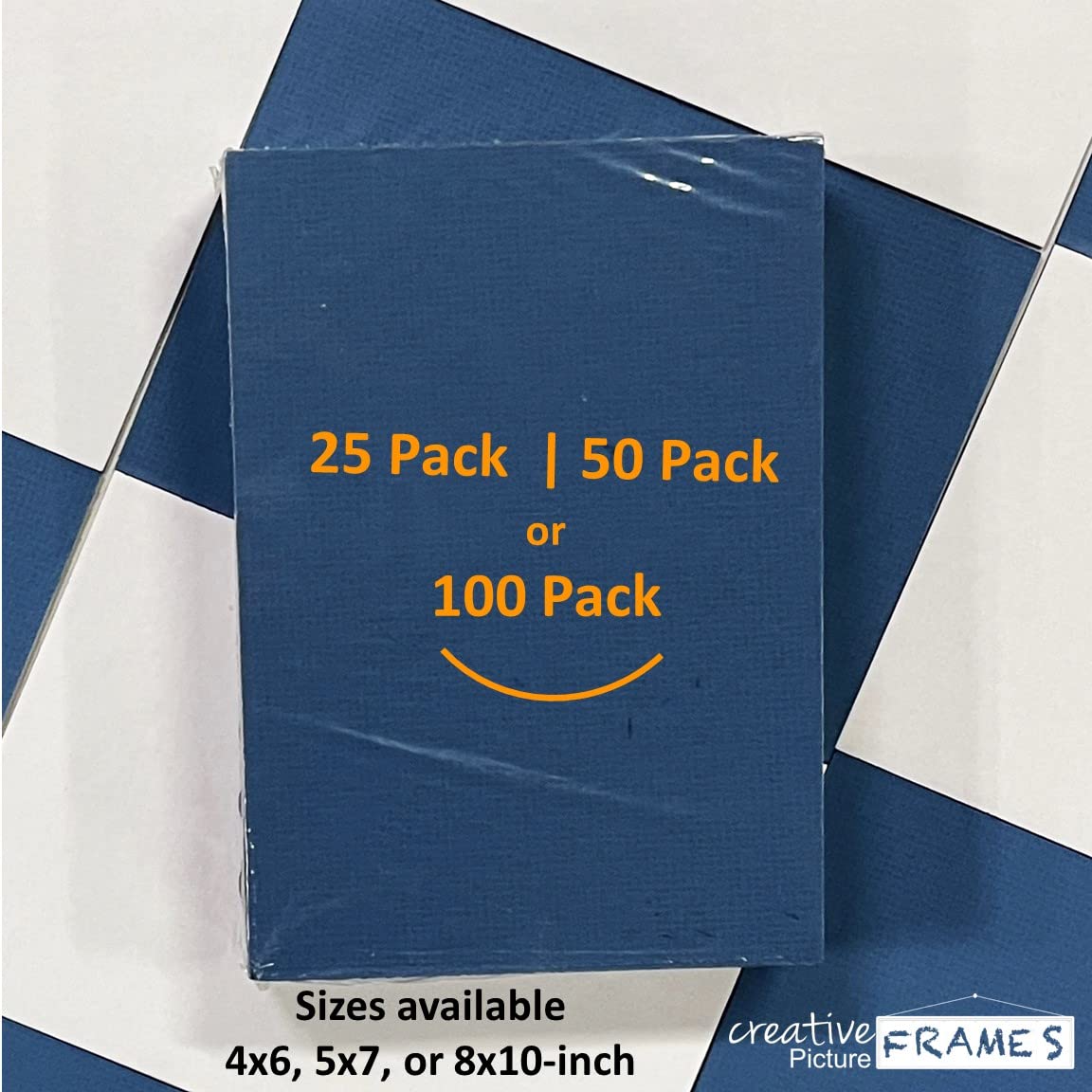 8x10 Inch White Picture Frame Mat Board with Steel Blue Back - Acid Free 4-Ply Backer Board (Pack of 100) - Perfect for Photo Displays, Art Galleries & Home Decor