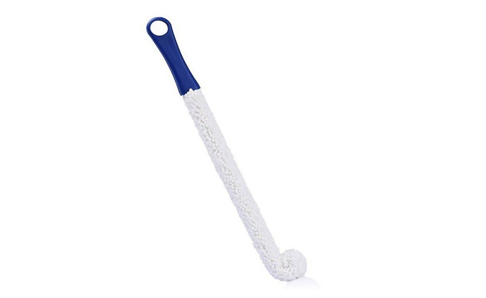 Premium Bottle Cleaning Brush with Flexible Plastic Wand & Foam Sponge - Multi-Purpose Scrubber for Wine Bottles, Glass Decanters, Cups & Narrow Containers - Ideal for Home Bars, Kitchens & Dishwashing