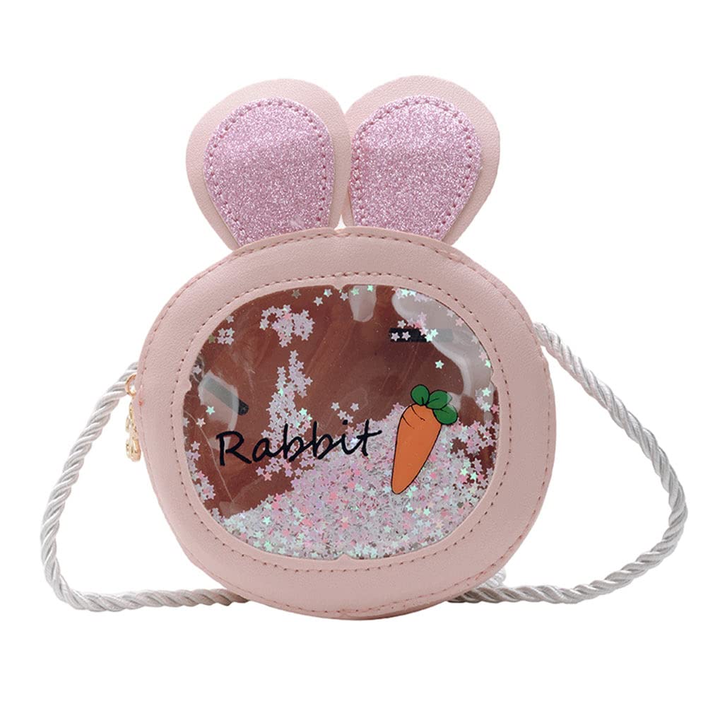 LUOZZY Women's Rabbit Ear Shoulder Bag - Glitter Crossbody Purse for Girls & Women, Cute Carrot Messenger Bag (Pink) - Perfect for School, Shopping & Casual Outings