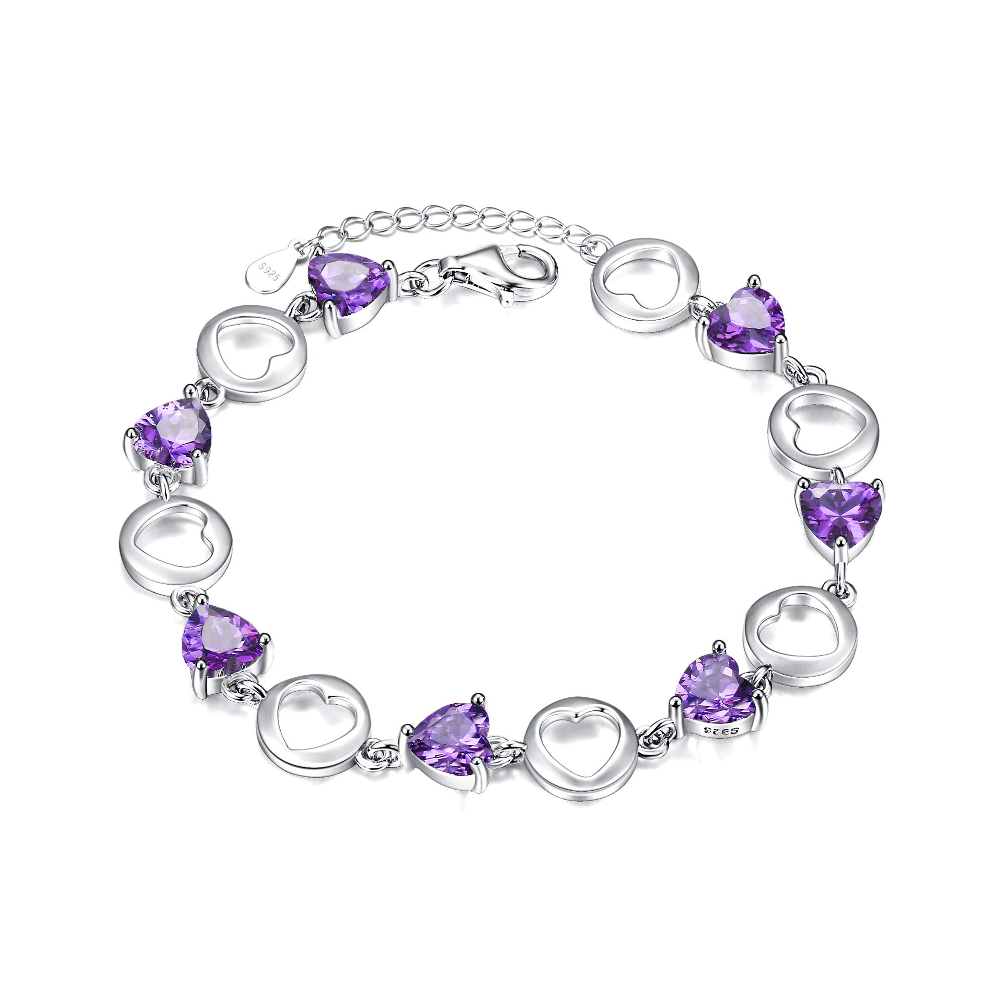 925 Sterling Silver CZ Heart of Ocean Titanic Inspired Tennis Bracelet for Women - Elegant Jewelry Gift for Wife, Mom, Bridesmaids | Valentine's Day, Mother's Day, Christmas Present | Perfect for Weddings, Anniversaries & Special Occasions