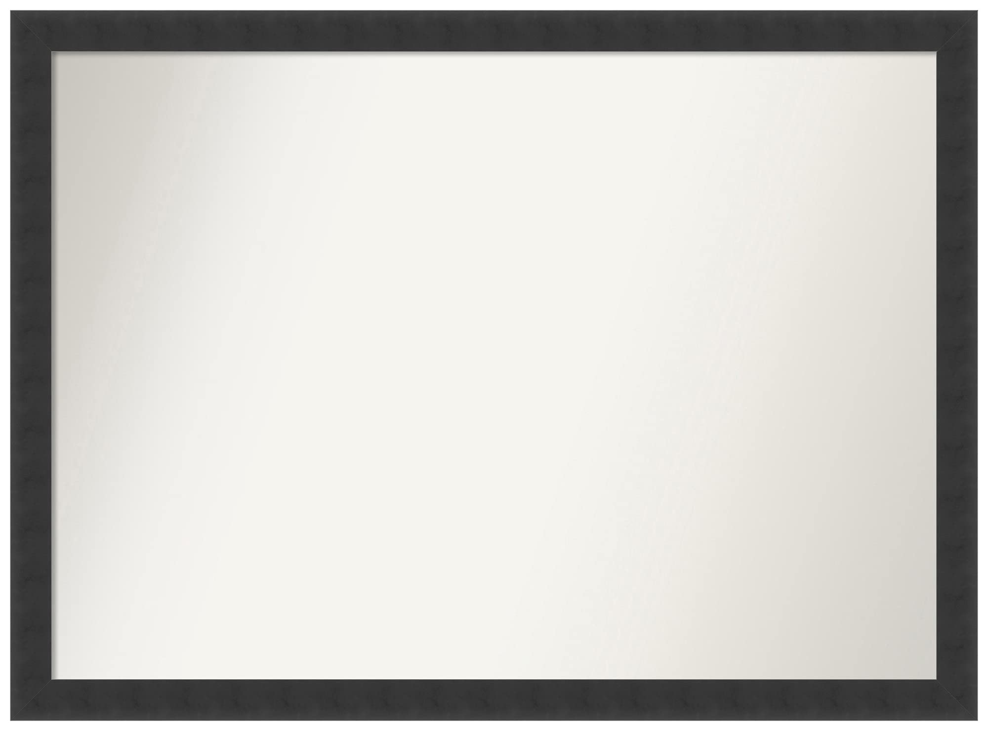 Amanti Art Non-Beveled Custom Wall Mirror - 22x30 Inches Mezzanotte Black Frame - Bathroom & Living Room Decor - Various Sizes Available - Elegant Black Framed Mirror for Home & Office