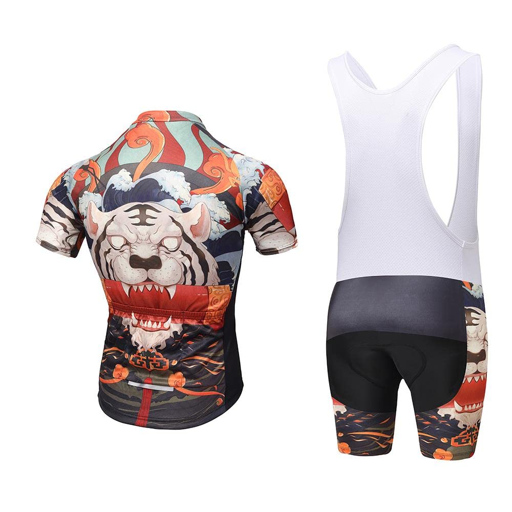 Men's Cycling Jersey & Bib Shorts Set - Quick-Dry, Full-Zip Road Bike Clothing Kit for Comfortable Long-Distance Rides | Perfect for Road Cycling, Training & Outdoor Sports