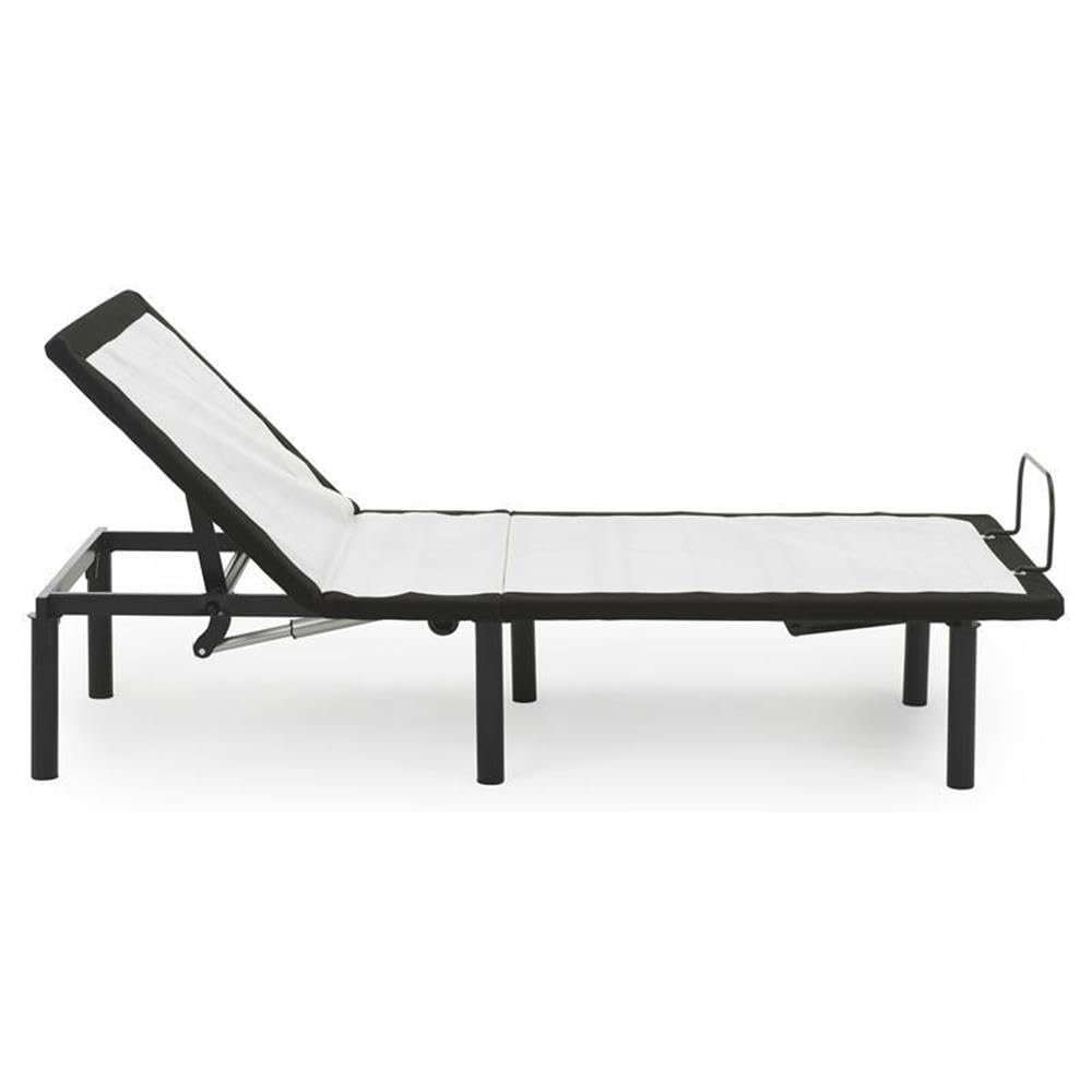 Pemberly Row Transitional Metal Model H Adjustable Twin Long Bed Frame in Black - Sturdy Support for Kids, Teens & Guest Rooms, Dormitory & Small Spaces