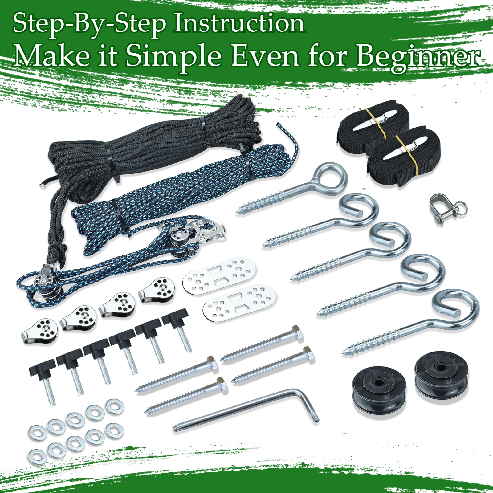 Jeep Wrangler Hard Top Removal Lift - Single Person Roof Hoist for JL & JK Models | Ford Compatible | Anti-Drop Safety System | 8-16 ft Ceiling Support | Includes 6 T Knobs | Perfect for Garage Storage & Off-Road Enthusiasts