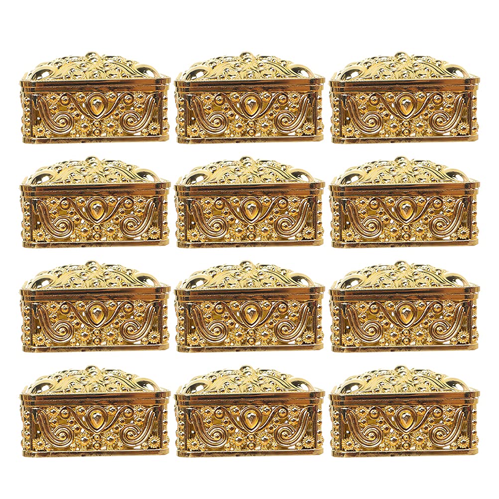 PRETYZOOM 12-Piece Square Plastic Wedding Candy Boxes - Elegant Wedding Favor Gift Boxes for Candy, Chocolates & Treats - Perfect for Wedding Decor, Bridal Showers & Party Favors
