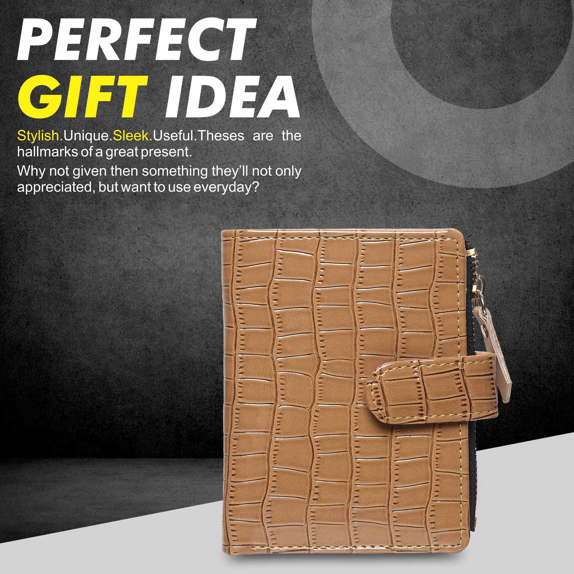 TnW Small Women's Wallet - PU Leather Multi-Function Wallet with Credit Card Slots & Coin Purse Zipper - Compact Secure Card Holder for Women (Beige) | Perfect for Everyday Use, Travel & Gift Giving