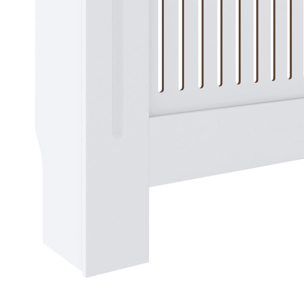 vidaXL Adjustable Radiator Cover Guard - 55.9” to 80.7” White MDF Heater Cover for Living Room, Office, Bedroom | Home Decor & Safety Solution for Baseboard Heaters