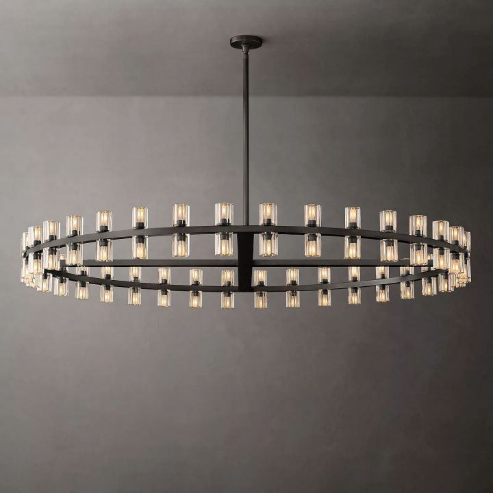 Elegant Aurora Wine Glass Round Chandelier - 60 Lights Crystal Dining Room Ceiling Fixture for Fine Dining & Luxury Home Decor