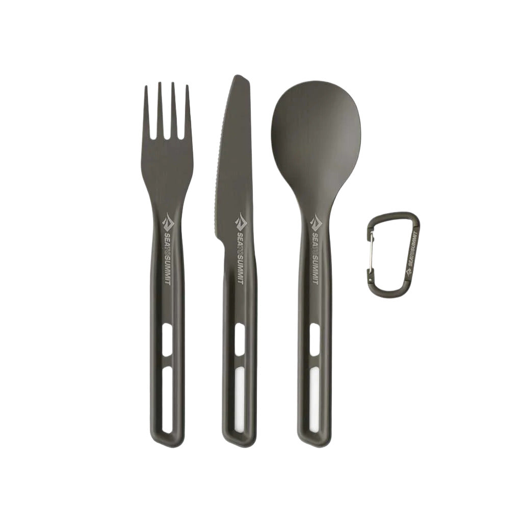 Frontier UL Cutlery Set - 3 Piece Camping Knife Fork Spoon Kit | Lightweight Outdoor Eating Utensils for Hiking, Backpacking & Picnics