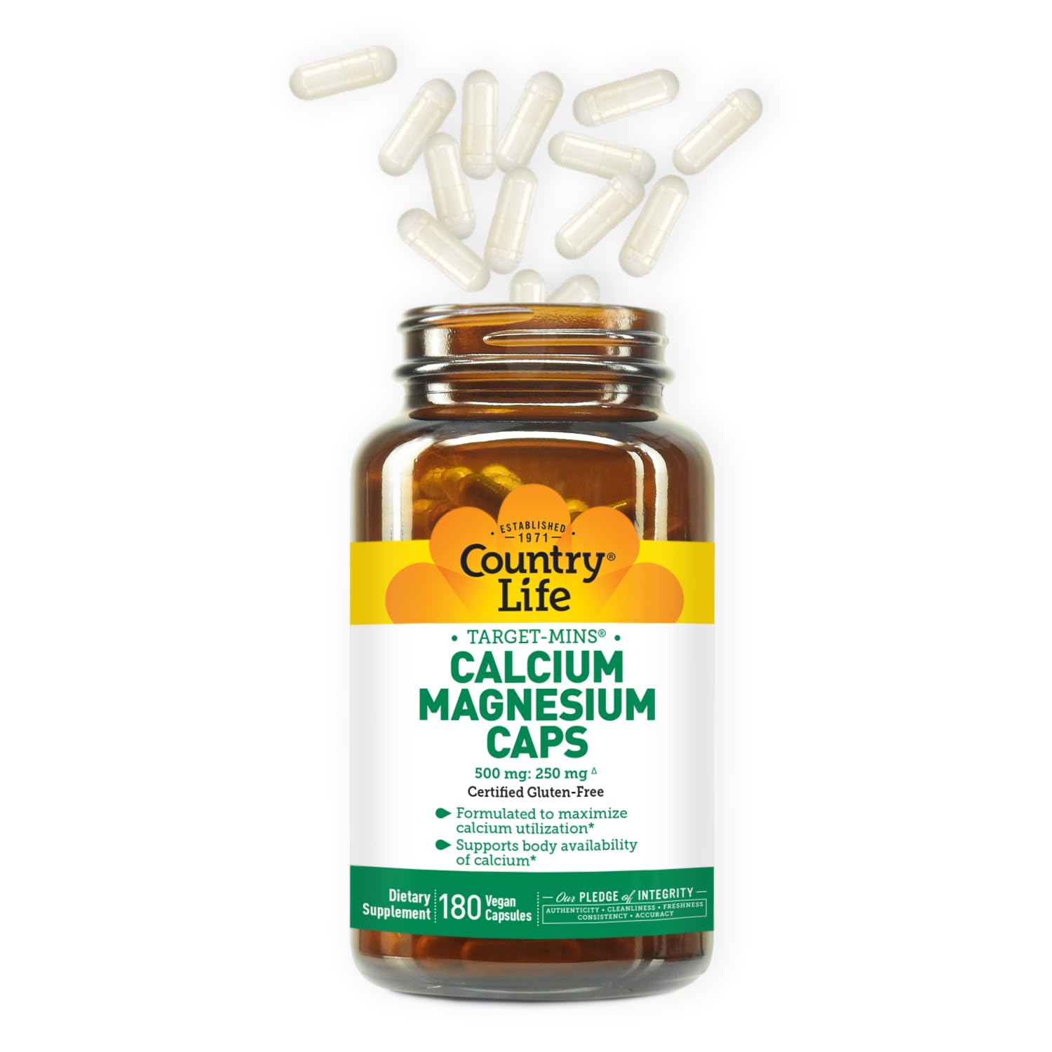 Country Life Target-Mins Calcium Magnesium Complex - 1000mg Calcium & 500mg Magnesium Supplement | Gluten-Free, Bone Health Support | Ideal for Active Lifestyles & Post-Workout Recovery
