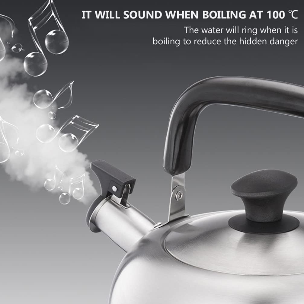 1pc Stainless Steel Whistling Tea Kettle - Portable & Durable for Home, Camping, Office - Perfect for Boiling Water, Making Tea, Coffee & Hot Beverages