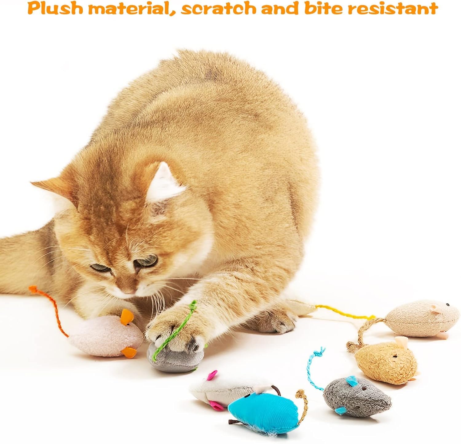 6 Pcs Catnip Mouse Toys for Indoor Cats - Soft Plush Catnip Toys for Adult & Kitten, Chew Toys for Teeth Cleaning, Simulation Cat Toys for Playing, Kicking & Biting - Perfect for Playtime, Exercise & Stress Relief