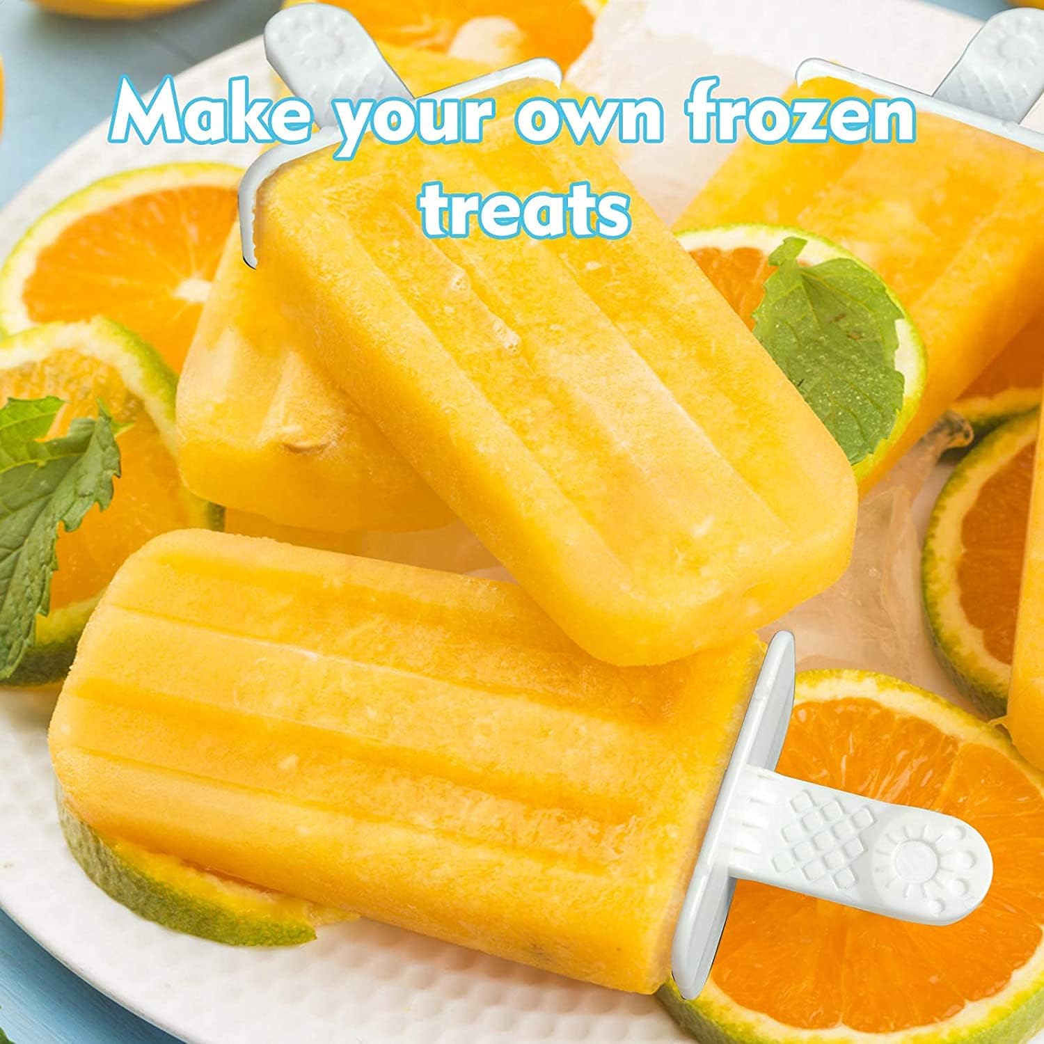 6-Piece Silicone Popsicle Molds with Sticks - BPA Free, Reusable & Easy Release Ice Pop Maker for Homemade Treats (Blue) - Perfect for Summer Snacks, Kids Parties & Healthy Frozen Desserts