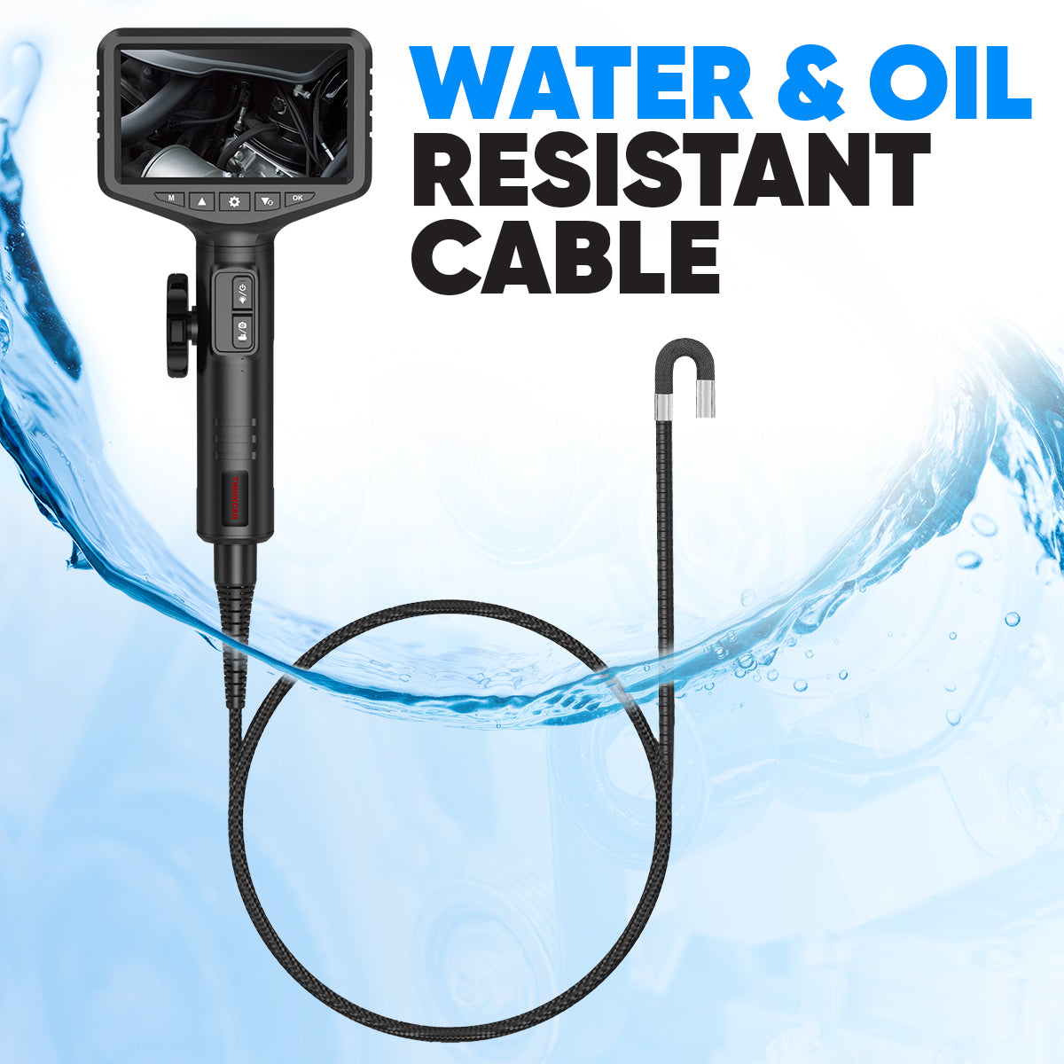 ES401 Dual Lens Articulating Endoscope with 6 Adjustable LED Lights - HD Inspection Camera for Plumbing, Automotive & HVAC Diagnosis | Waterproof Borescope for Pipe, Engine & Hard-to-Reach Area Examination