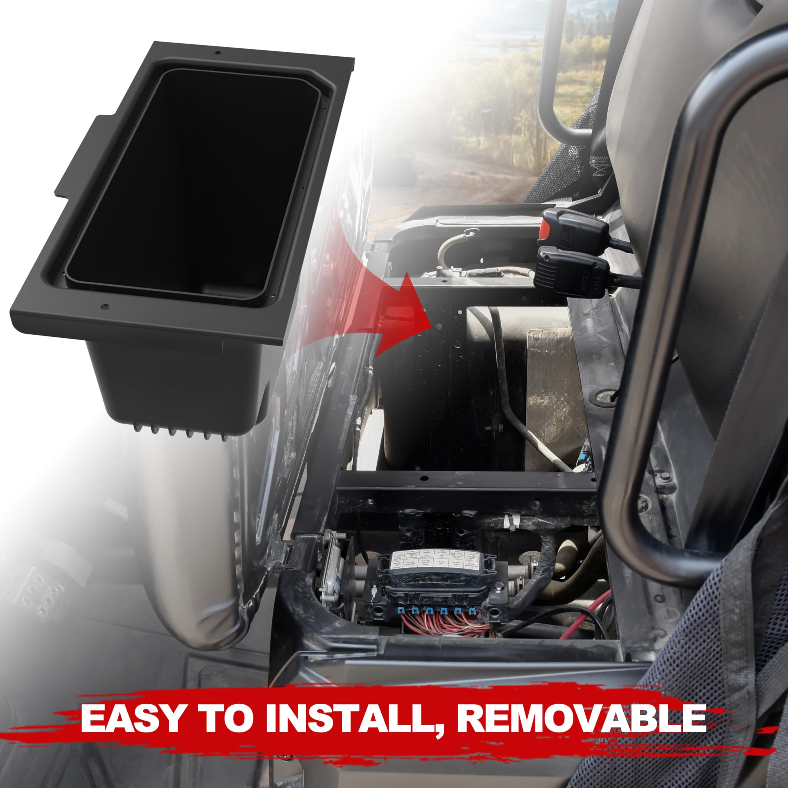 SAUTVS Under Seat Storage Box for Polaris Ranger 500 570 | Removable Cargo Bin Set for 2015-2021 Ranger 500/CREW 570/ETX/EV | Replacement for #2880046 | Perfect for Off-Road Gear Organization & Tool Storage