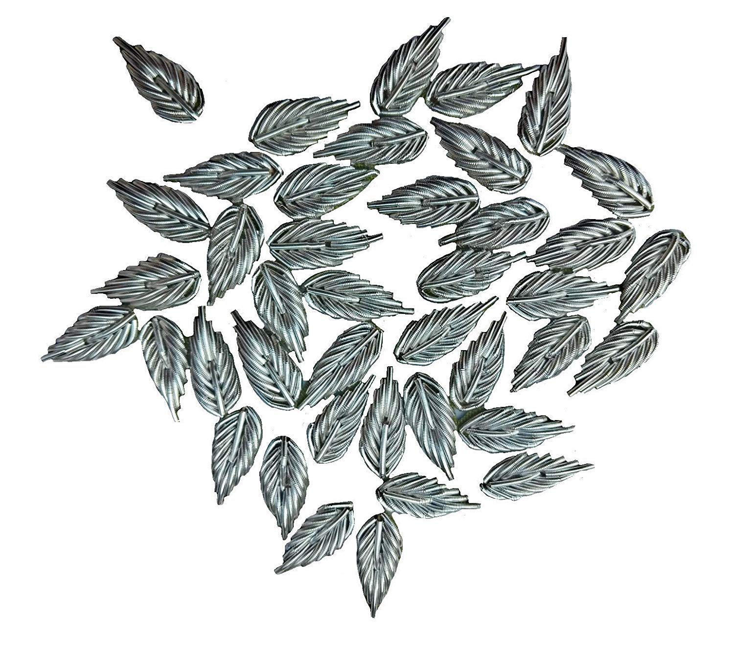 50pcs Silver 2cm Embroidered Flower Applique Patches - Iron-On/Sew-On for Clothes, Jackets, Jeans, Blouses, Dresses & Sarees - DIY Fashion Decoration & Crafting Supplies for Custom Clothing & Accessories