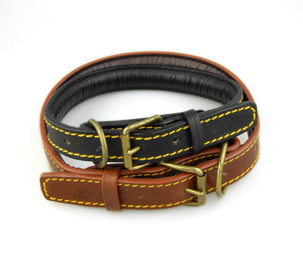 Premium Italian Leather Padded Dog Collar - Comfortable & Stylish for Small to Medium Dogs - Perfect for Daily Walks, Training & Outdoor Adventures
