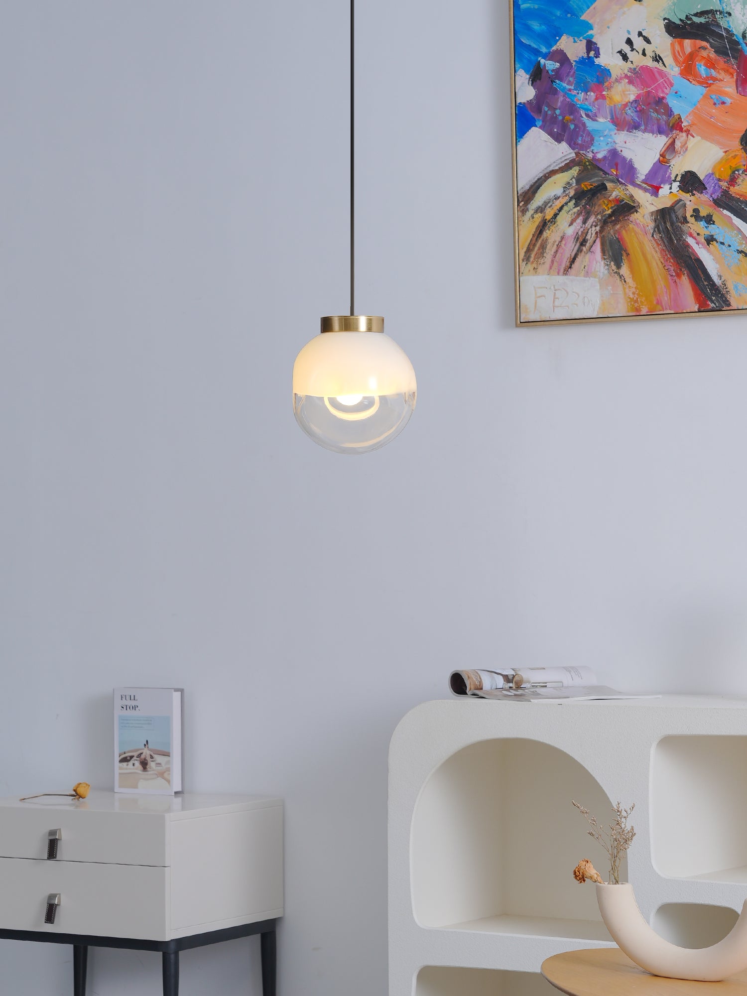 Ecar Pendant Lamp - Modern Hanging Light Fixture for Living Room, Bedroom & Kitchen - Energy Efficient LED Ceiling Light with Adjustable Height