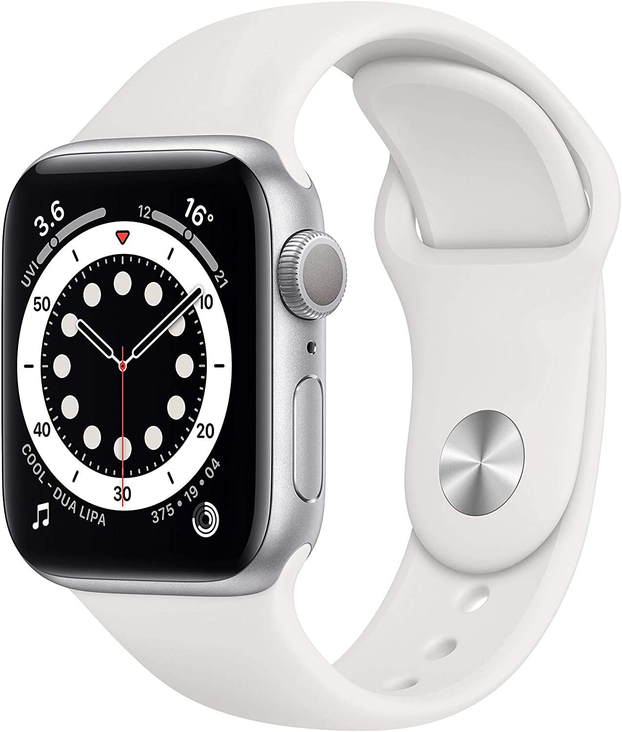 Apple Watch Series 6 GPS 40mm Silver Aluminum Case with White Sport Band - Renewed Premium Smartwatch for Fitness Tracking, Heart Rate Monitoring & iPhone Connectivity - Perfect for Workouts, Running & Daily Wear