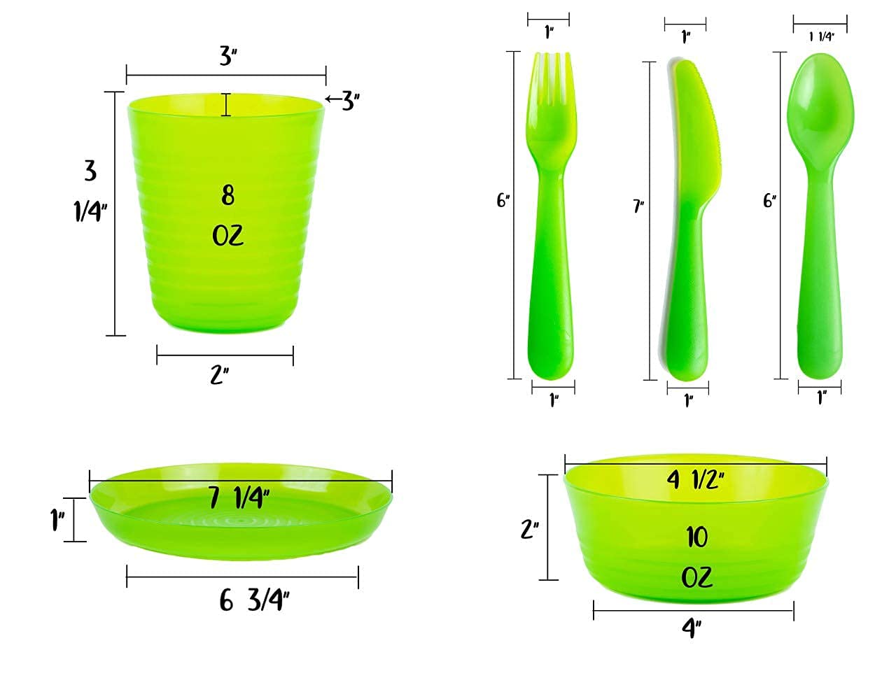 Cuddly Hippo 72-Piece Kids Plastic Dinnerware Set (Plates, Bowls, Cups & Utensils) - BPA-Free, Dishwasher & Microwave Safe | Reusable Tableware for Birthday Parties, Picnics & Family Gatherings