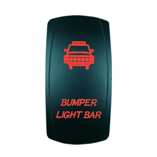 STV Motorsports® Laser Red Rocker Switch Bumper Light - 20A 12V On/Off LED Light for Off-Road Trucks, Jeeps & ATVs - Waterproof & Durable for Outdoor Adventures