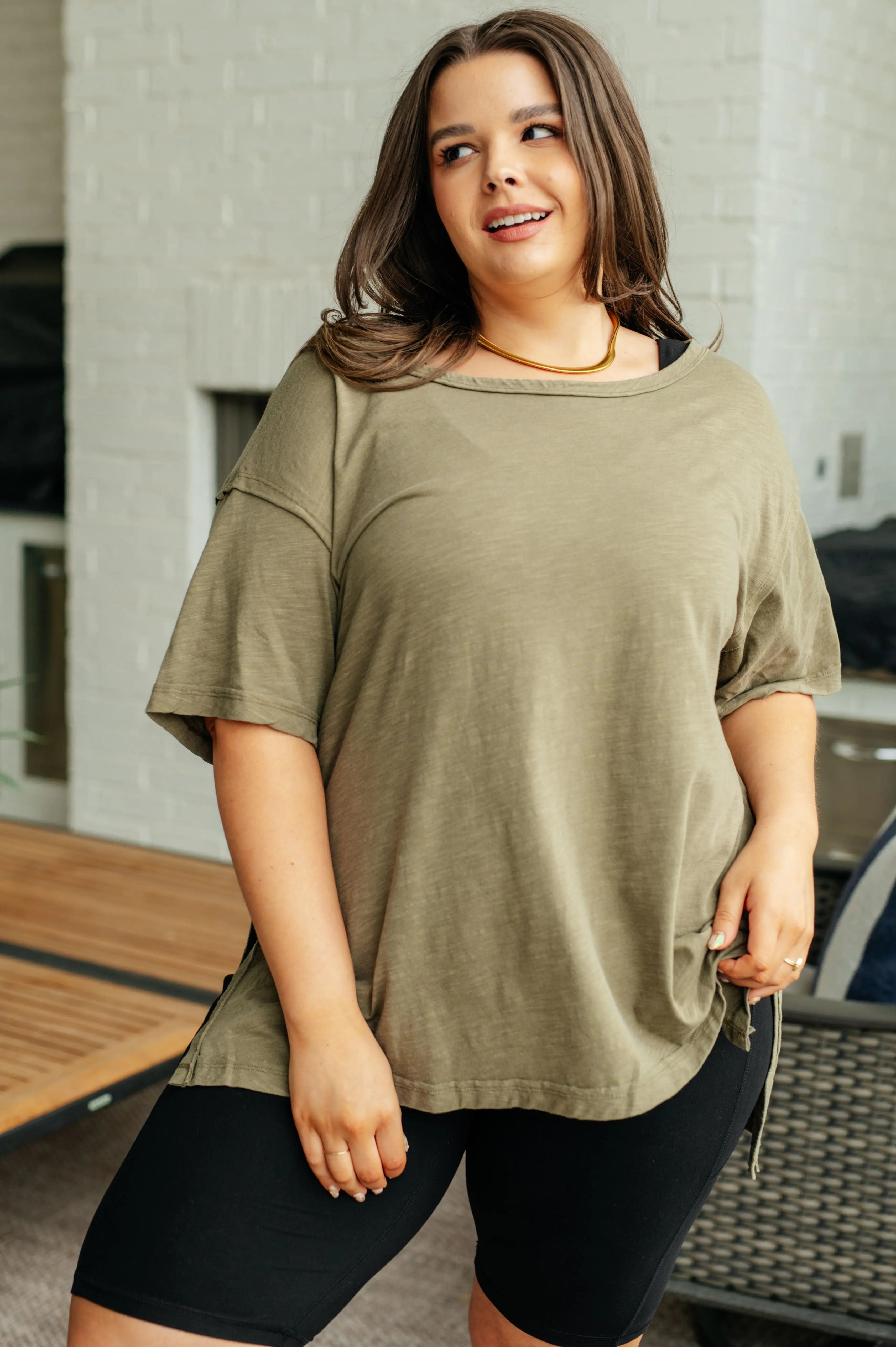 Let Me Live Relaxed Tee in Army Green - Soft Cotton Casual T-Shirt for Men & Women - Perfect for Everyday Wear, Lounging, and Relaxing