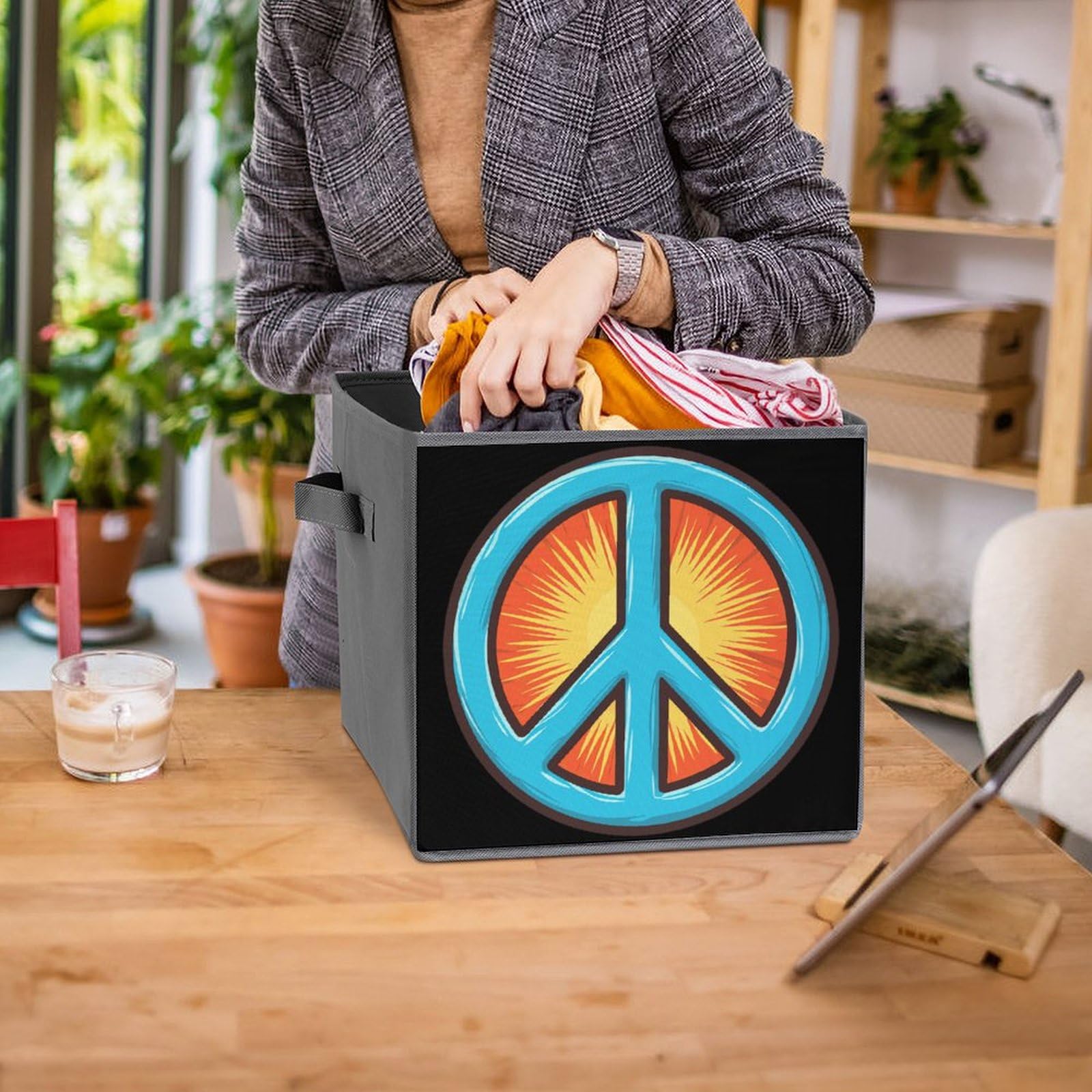 Foldable Storage Cubes with Handles - 2PCS for Home & Office Organization