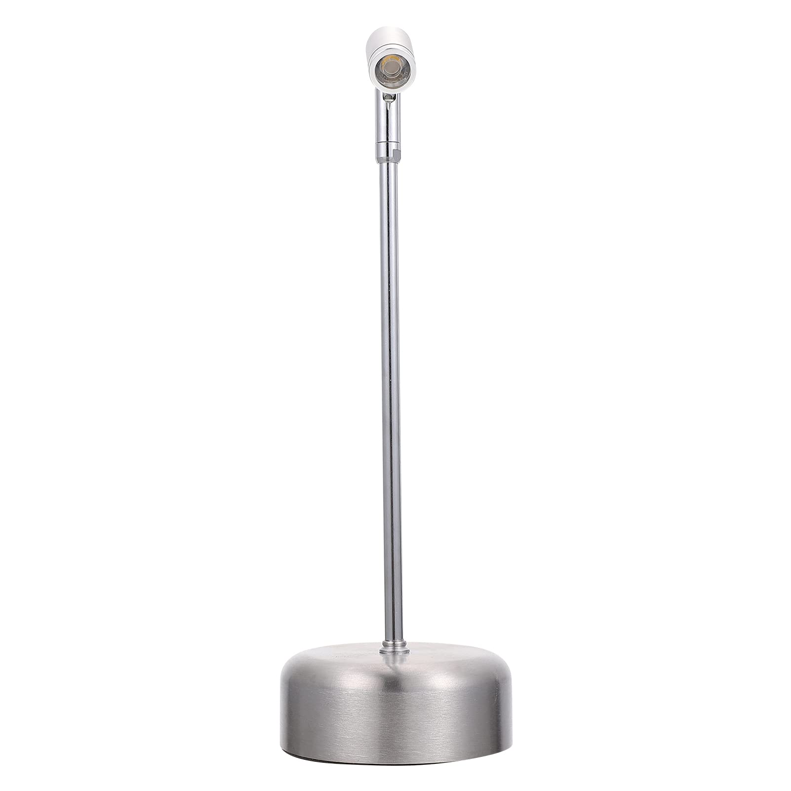 HEALLILY Rechargeable LED Desk Lamp with Adjustable Brightness - Eye Protection Table Light for Coffee Shop, Bar, Restaurant, Kitchen & Home Office - Silver Modern Atmosphere Lighting for Reading, Studying and Night Use