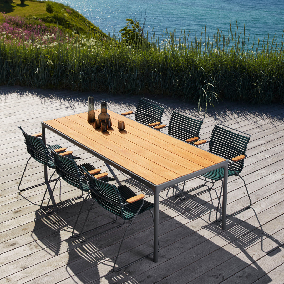 4-Piece Outdoor Dining Set - Rectangle Patio Table with 4 Chairs for Garden, Backyard, and Poolside Gatherings