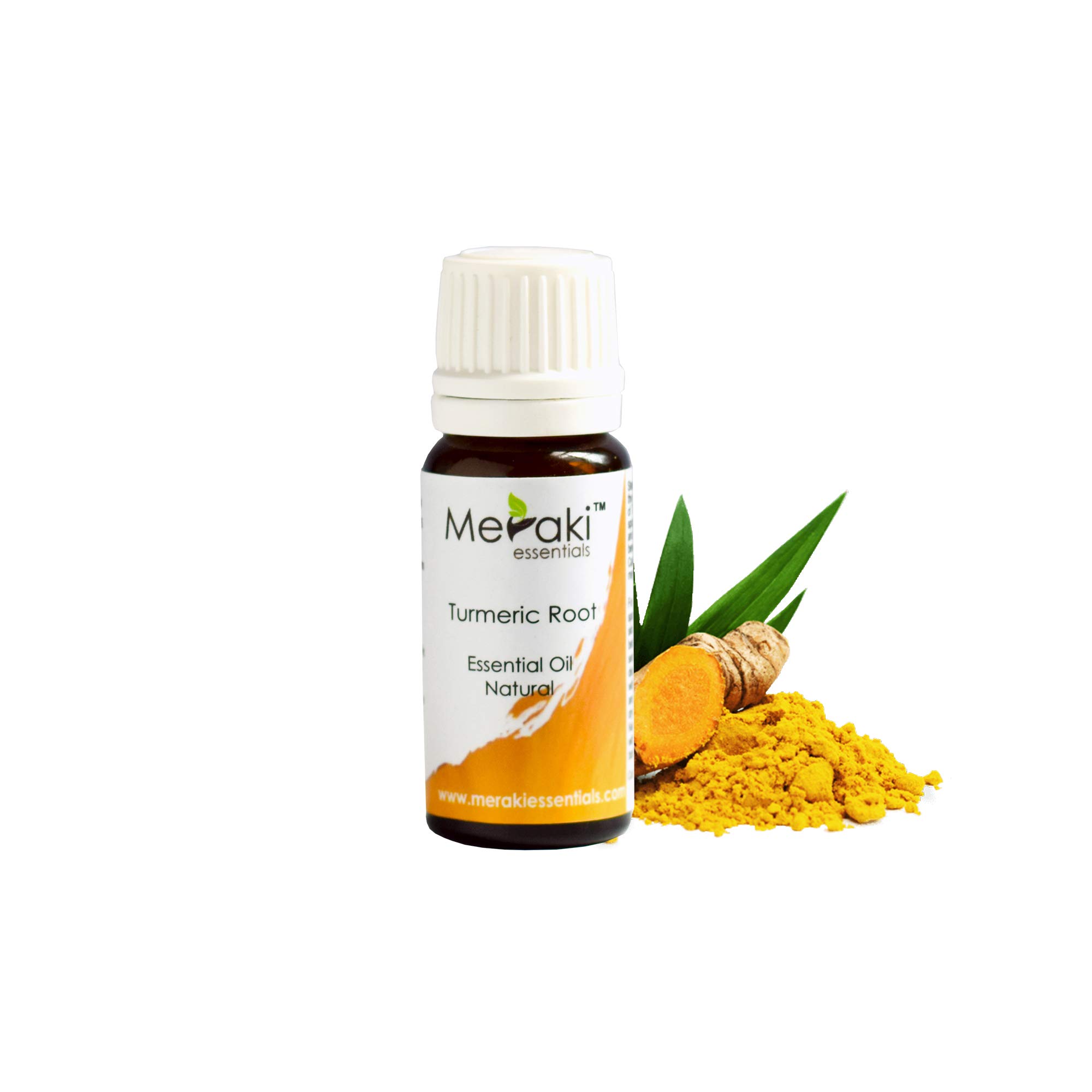 Meraki Essentials Pure Turmeric Root Essential Oil - 10ml | 100% Natural for Aromatherapy, Skin Care & DIY Beauty | Perfect for Diffusers, Massage & Relaxation