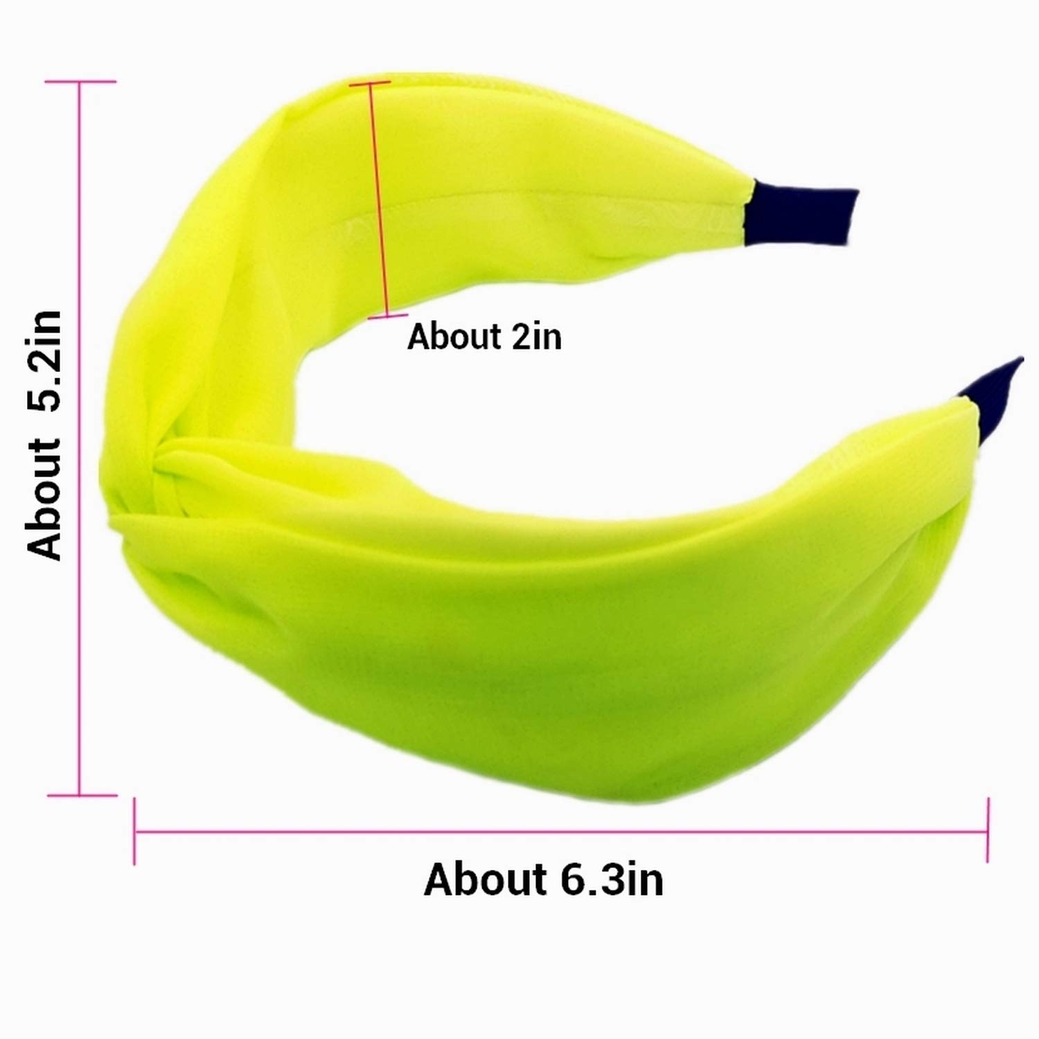 2 Pack Knotted Headbands for Women - Wide Turban Hairbands, Fluorescent Hair Hoops, Fashion Hair Accessories for Women & Girls | Perfect for Yoga, Workouts, and Everyday Styling