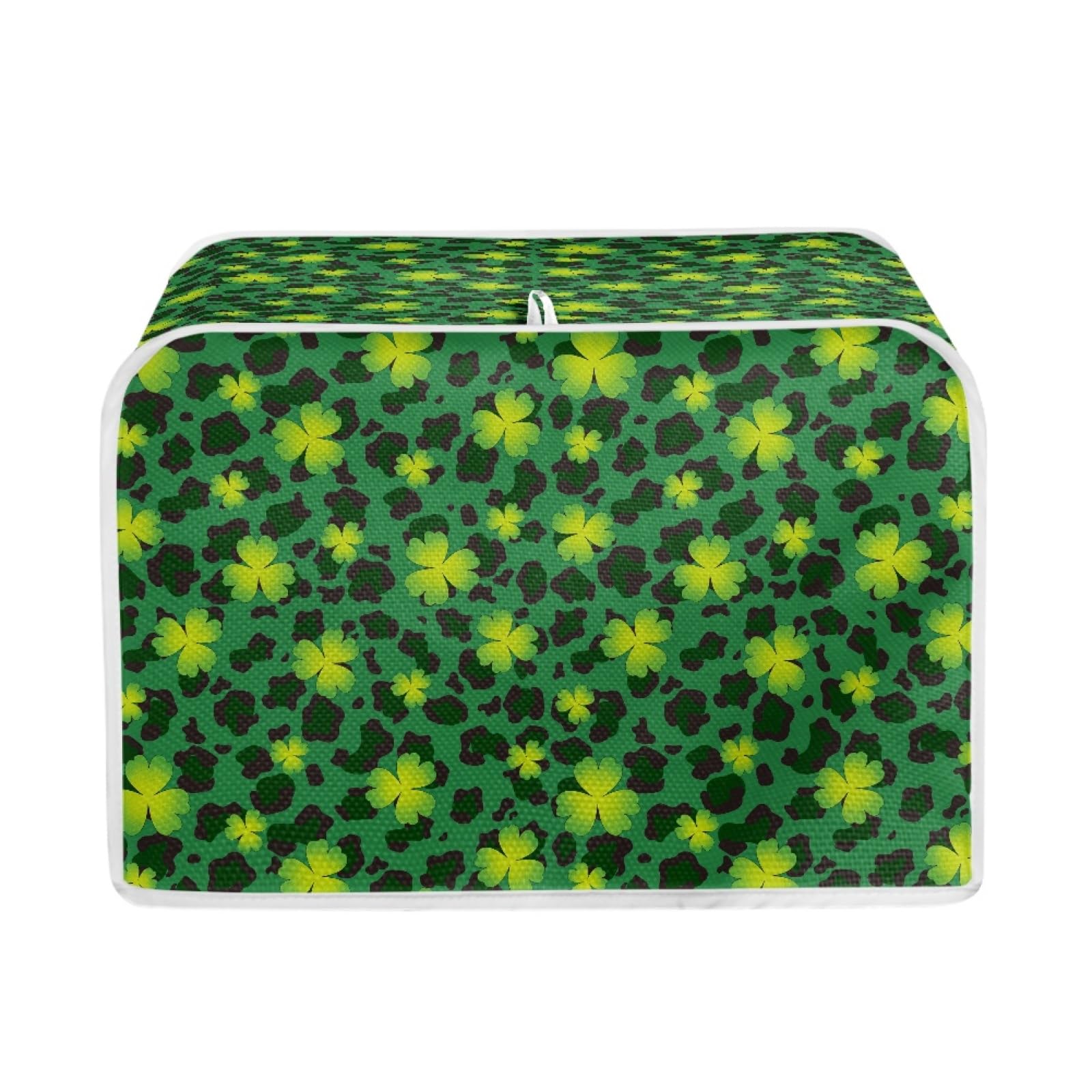 St. Patrick's Day Themed 4-Slice Toaster Cover - Stain Resistant Dustproof Microwave & Oven Grill Protector with Handle - Perfect for Kitchen Countertop Organization & Small Appliance Protection