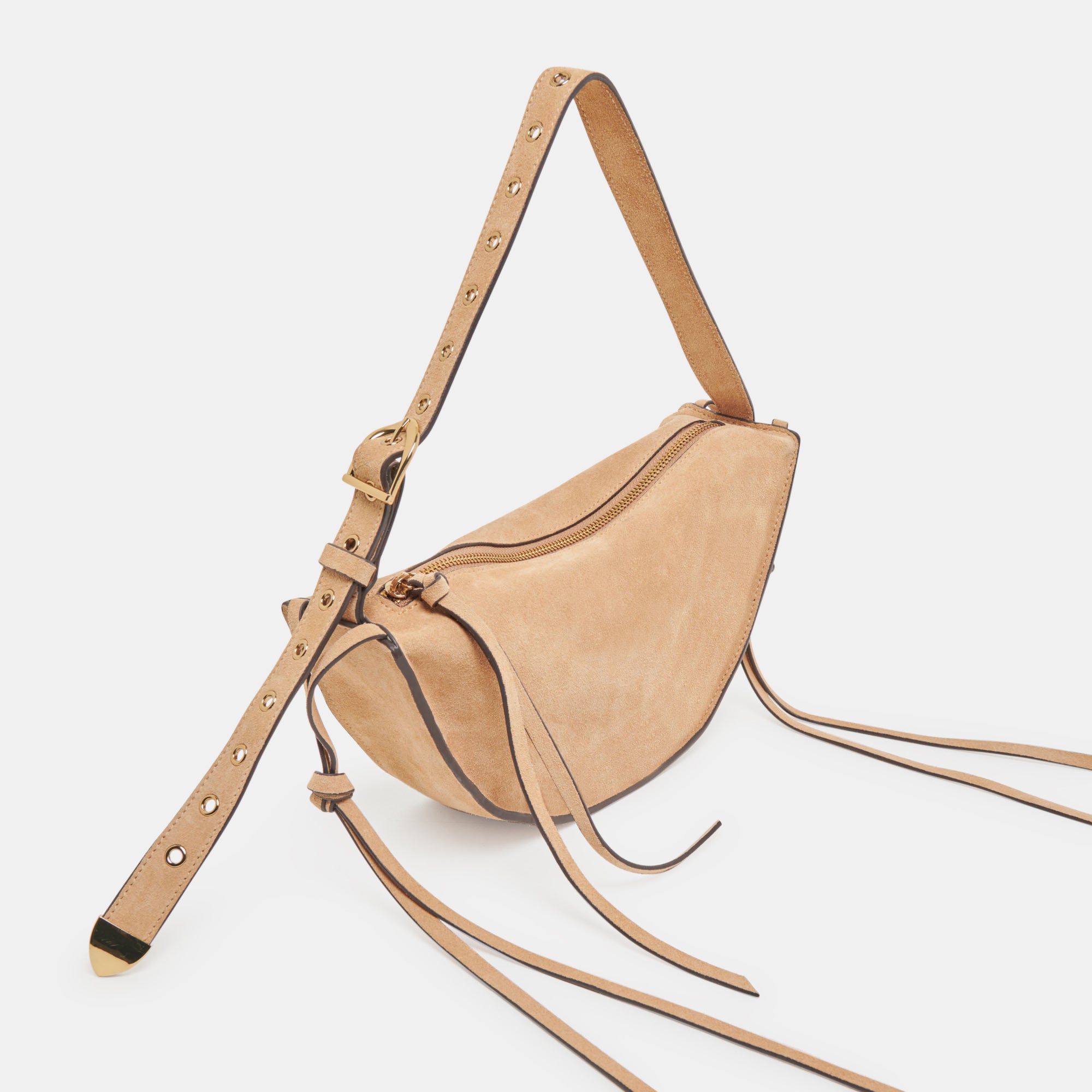 VERONA Shoulder Bag for Women - Genuine Beige Suede Leather Crossbody Purse - Stylish & Lightweight Handbag for Work, Travel & Everyday Use