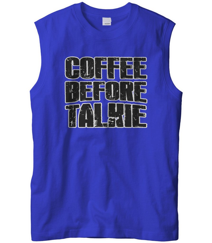 Cybertela Men's Funny Coffee Lover Graphic Sleeveless T-Shirt - Perfect Gift for Caffeine Addicts & Baristas - Great for Gym, Summer & Casual Wear