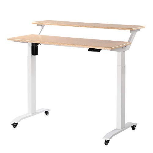 Light Oak Top/White Legs -2 Tier