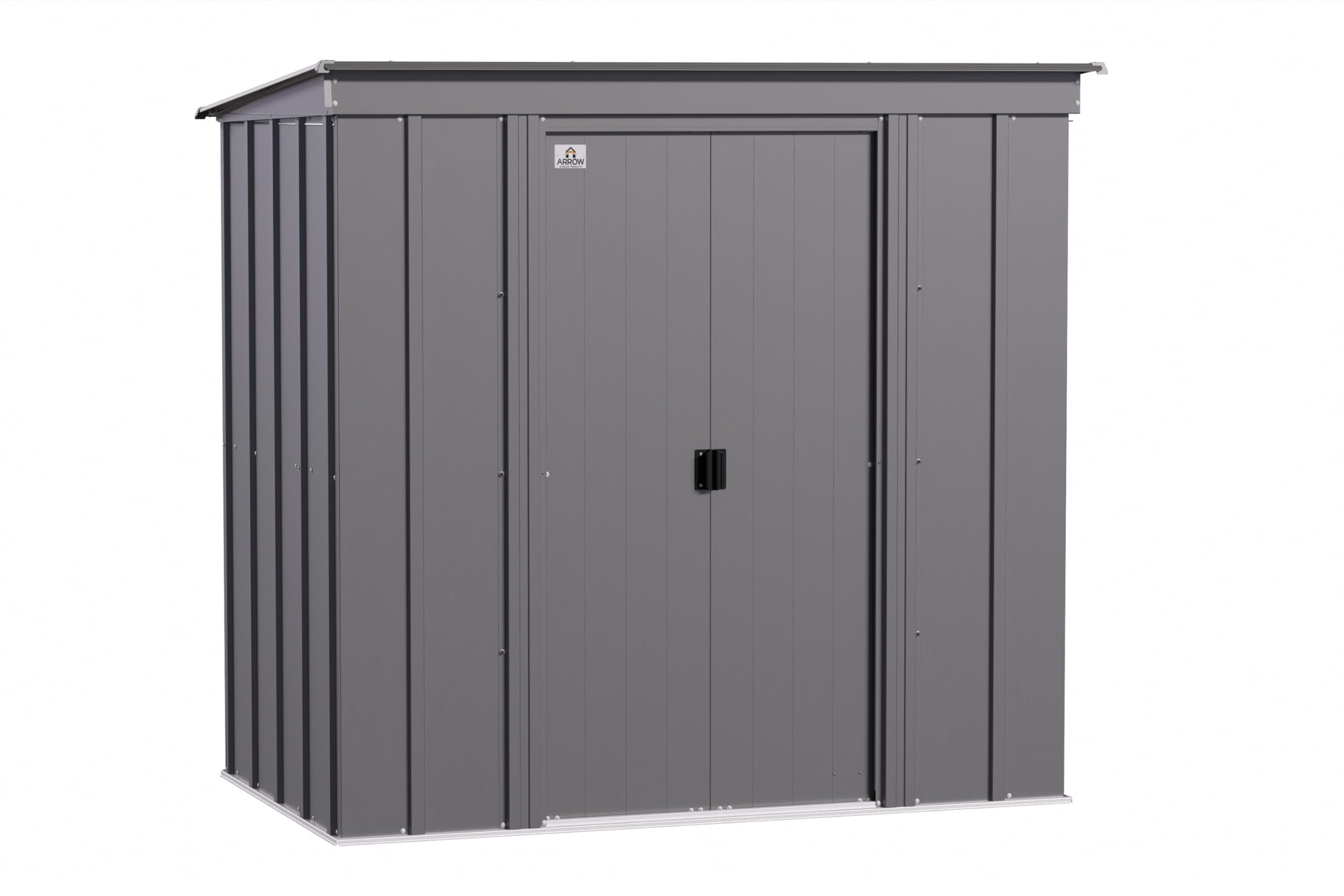 Arrow Classic Steel Storage Shed 6x4 ft - Durable Outdoor Garden Shed with Lockable Doors - Charcoal Gray Weather-Resistant Metal Shed for Backyard, Patio & Lawn Equipment Storage
