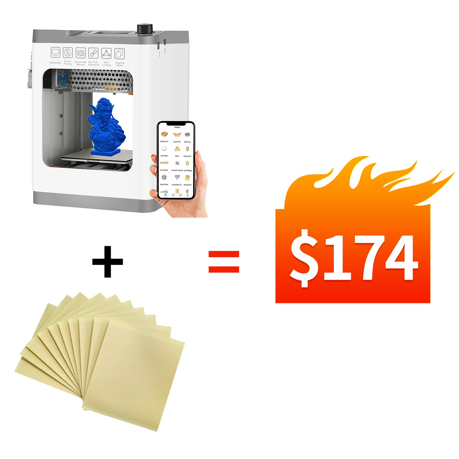 WEEDO TINA2 Upgraded 3D Printer for Beginners & Kids - Mini Desktop 3D Printer with Auto Leveling, Wi-Fi Connectivity, Pre-Assembled & Platform Sticker - Perfect for Home, School & STEM Education Projects