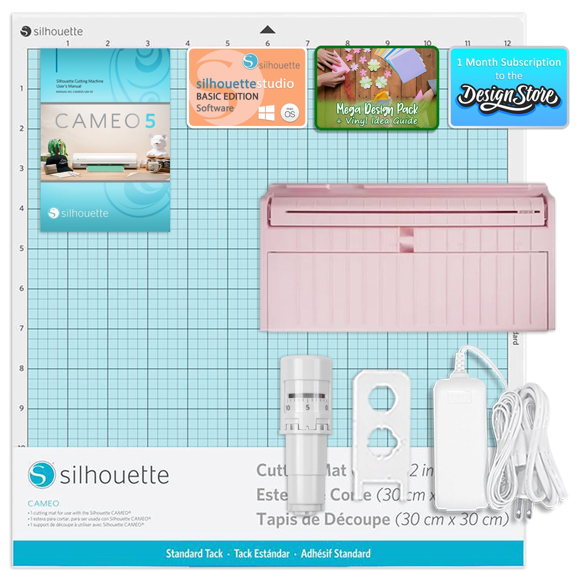 Silhouette Cameo 5 Cutting Machine with Advanced Blade Pack - Includes 38 Oracal Vinyl Sheets & Siser HTV - Perfect for DIY Crafts, Home Decor, and Personalized Gifts