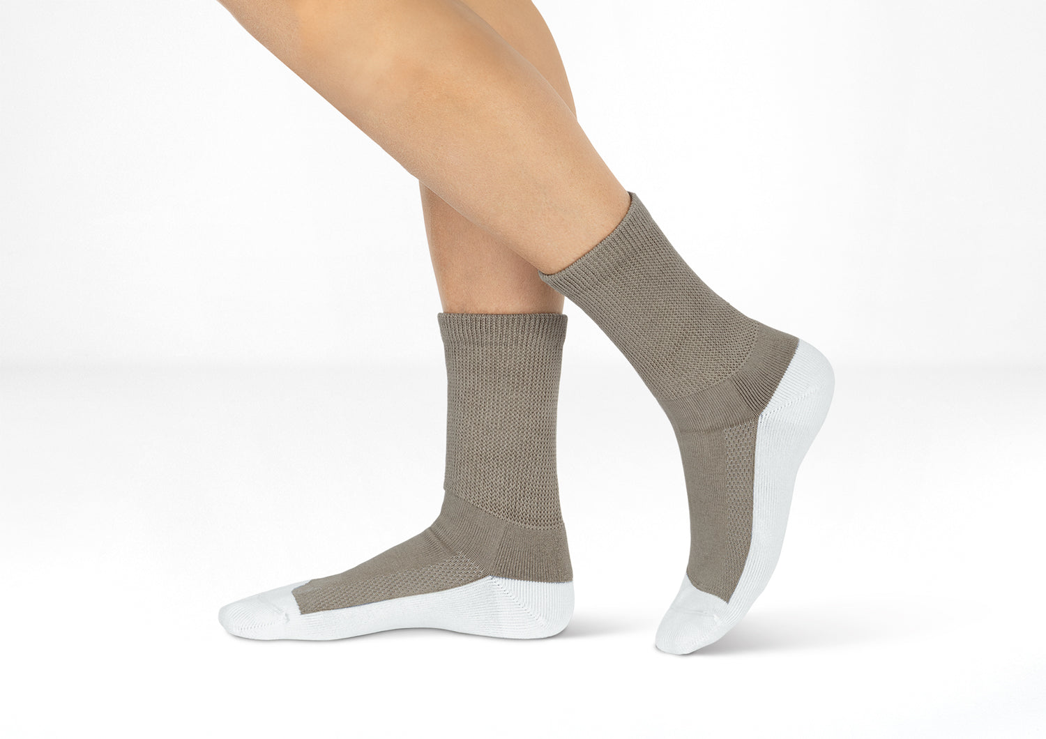 Padded Sole Diabetic Socks for Men & Women - Soft Comfort Cotton Diabetic Socks with Arch Support & Non-Binding Top - Brown (3 Pairs) - Ideal for Diabetes, Neuropathy & All-Day Comfort