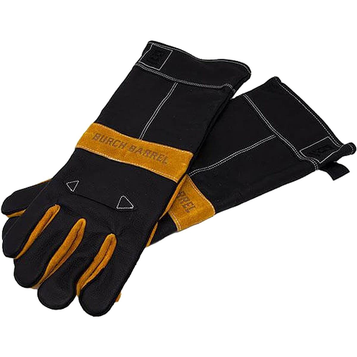Premium Stockman's Leather Grill Gloves with Extra Long Thick Cuffs - 100% Genuine Heat-Resistant BBQ Gloves for Grilling, Smoking & Outdoor Cooking - Perfect for Searing Steaks, Handling Hot Pans & Campfire Cooking